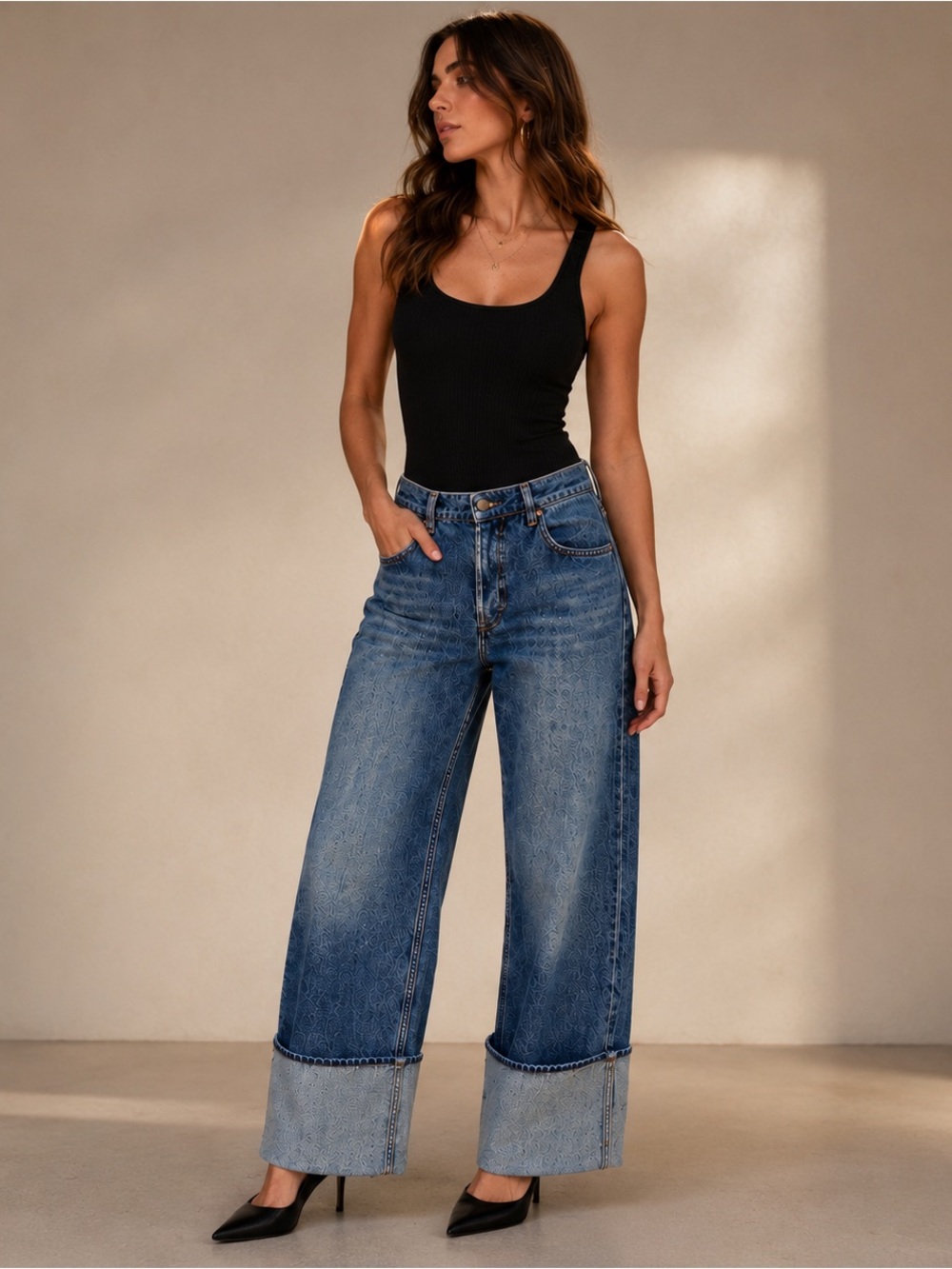Free People Final Countdown Cuffed Wide Leg Jeans
Size 27 | NWT | Sold Out Style